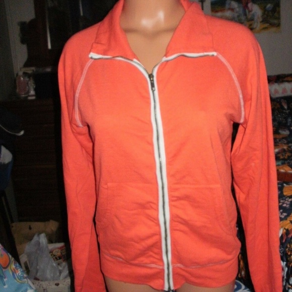 Free People MVP Track Jacket POPPY RED COTTON zip - Picture 1 of 3